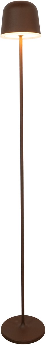 Lampada da terra Eglo Mannera-l per interni ed esterni - ricaricabile (fino a 47 ore di luce) - 140 cm - bianco marrone ruggine - wireless - dimmerabile