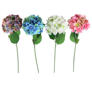 Kunstbloem hortensia 54 cm 4 assorti | 24 stuks