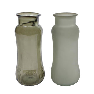 Vase Redondo Green y Matt Green Glass