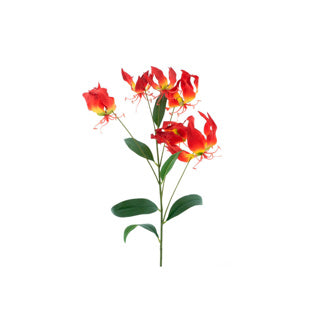 Art flower Gloriosa Lily Red Giallo Silk 90 cm (13525-3)