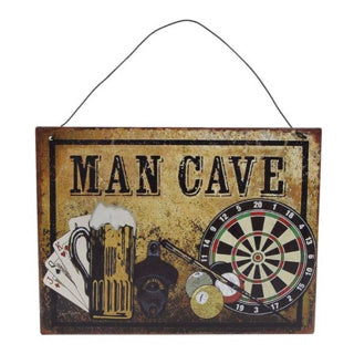 Decoraciones básicas de pared de metal Man Cave Board 20x15 cm