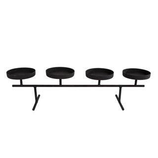 Candelabro Quin Mat Black Metal 40x9x9cm