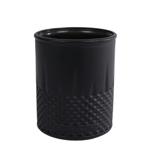 Porta di tealight Diamond Mat Black Glass 9x9x10,5 cm