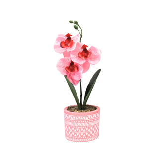 Orchidea d'arte in pentola 28 cm 6 assorchi