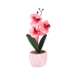 Orchidea d'arte in pentola 28 cm 6 assorchi
