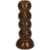Candlestick Fine Earthenware Brown 7.4x5.5x13.7 cm