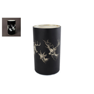 Atmospheric lighting LED deer matt black glass 9x9x15cm | 2 pcs
