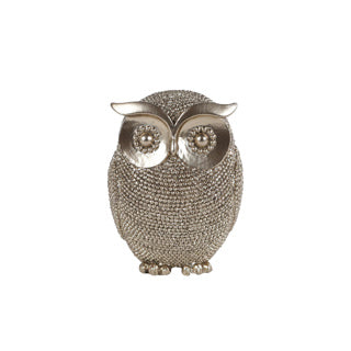 Other brands decoration sculpture owl 8x8x10 cm gold