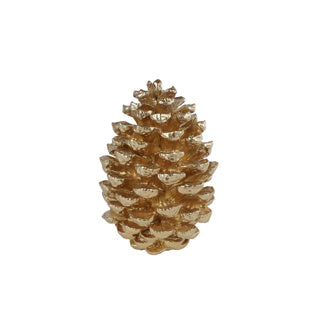 No brand escultura piña oro polipiedra 21x21x29cm