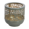 No brand windlicht heidi s groen goud metaal 14x14x14cm | 2 stuks