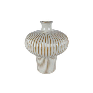 Vase Jodie L White Brown Earthw 31x31x35,5 cm