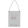 Wandversiering baby hotel metaal 15x20cm