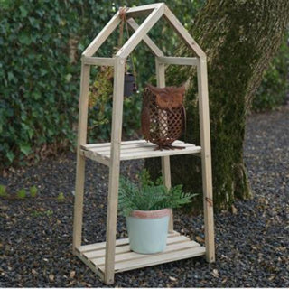 Estante de plantas con 2 capas 76 cm natural