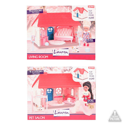 Toi-toys set da gioco Lauren casa delle bambole 13 cm