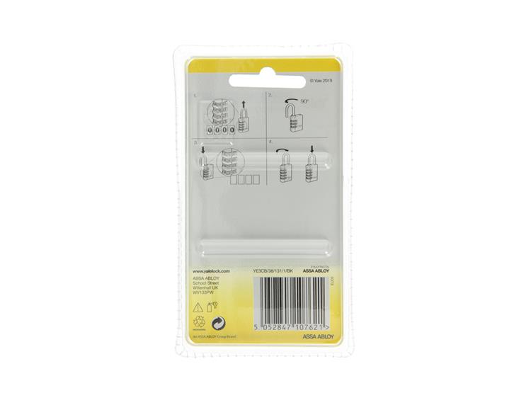 Yale 1065059 - candado 38mm aluminio negro estándar | 3 piezas