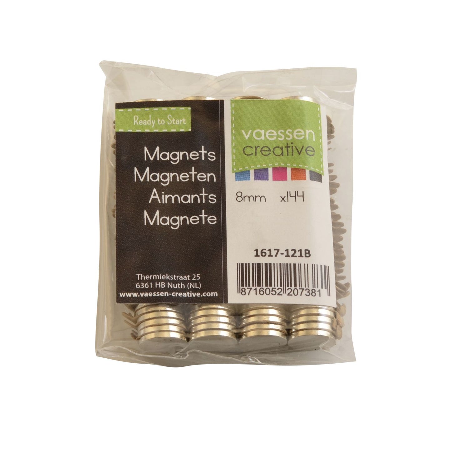 Vaessen creative • magneti ni35 super resistenti ø8x1mm 144 pezzi