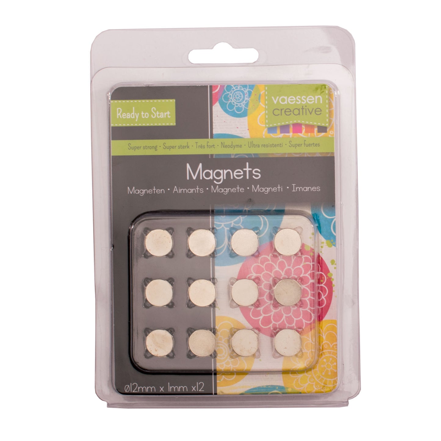 Vaessen creative • magneti ni35 super resistenti ø12x1mm 12 pezzi