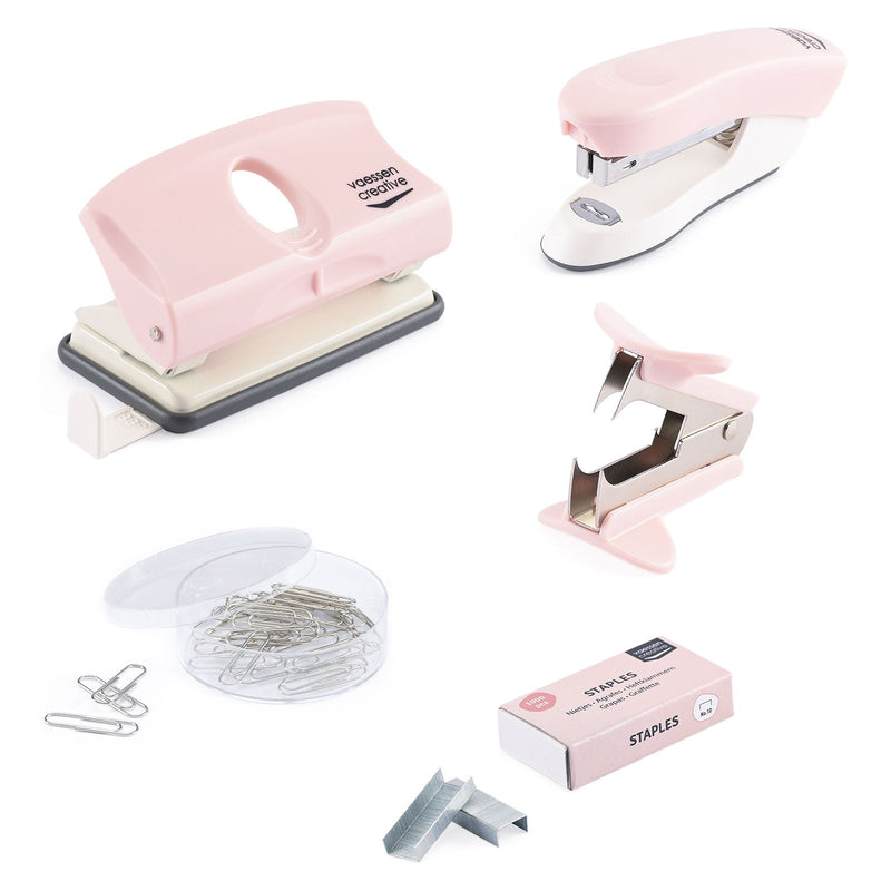 Vaessen creative • forniture per ufficio rosa chiaro 5 pezzi