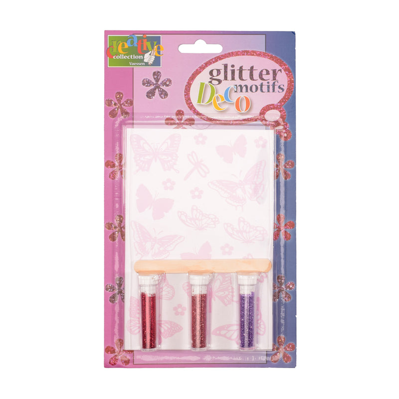 Vaessen creative • transfer + 3x farfalle glitterate