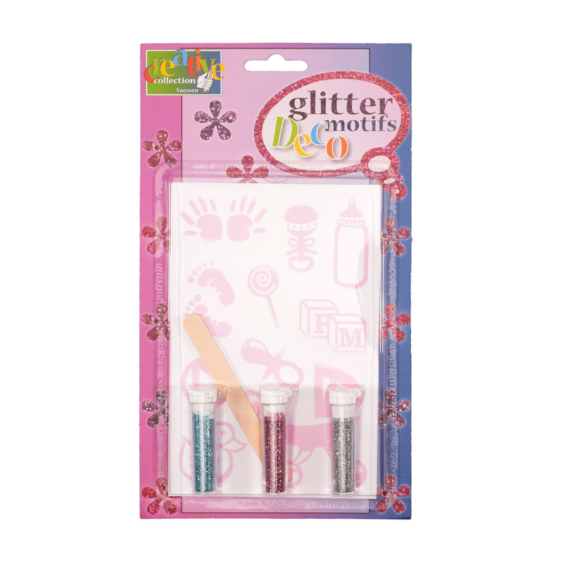 Vaessen creative • transfer + 3x glitter nascita