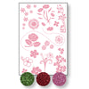 Vaessen creative • transfer + 3x piante-fiori glitterati