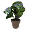 Planta artificial hortensia púrpura en maceta