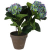 Planta artificial hortensia púrpura en maceta