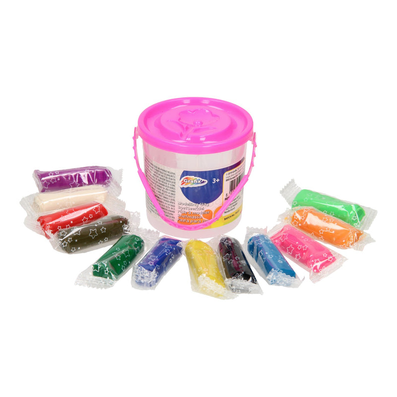 Secchiello per gruppo creativo con argilla colorata, 12 pz.
