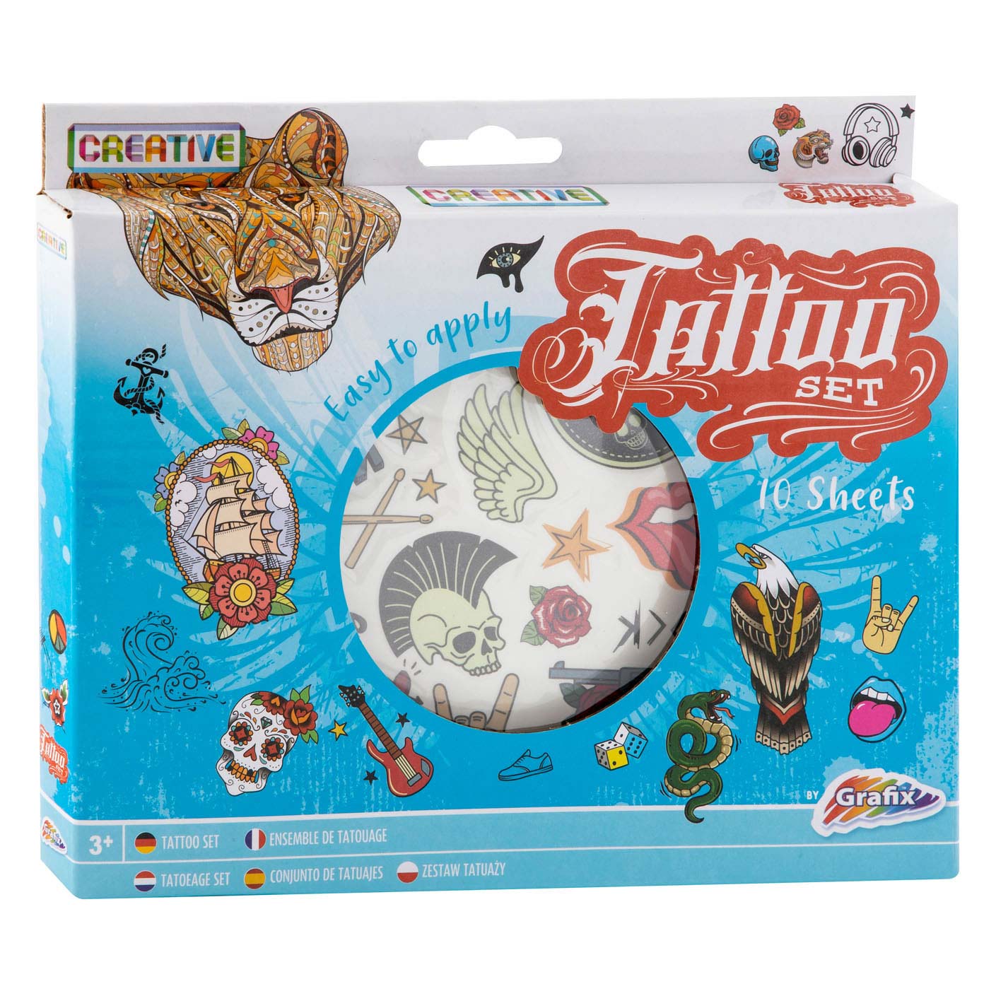 Grafix tattoo set blauw