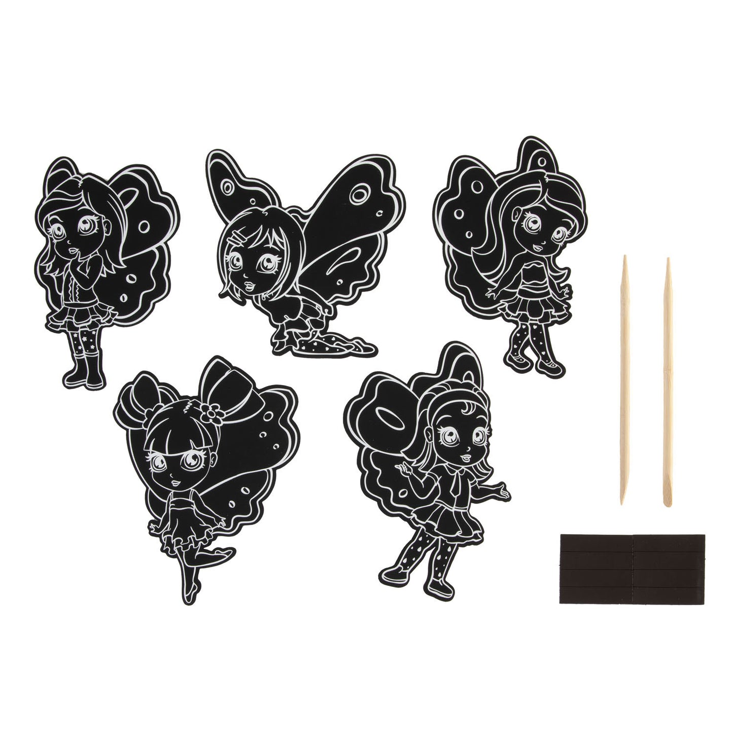 Scratch Set Magnet Fairies, 10st.