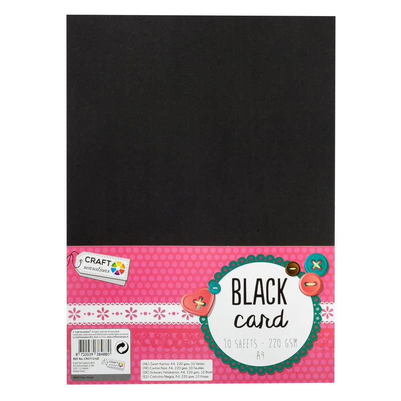Creative Craft Group Hobby Cardboard Black A4, 10 hojas