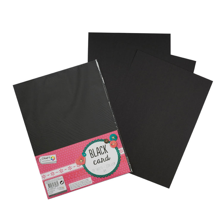 Creative Craft Group Hobby Cardboard Black A4, 10 hojas