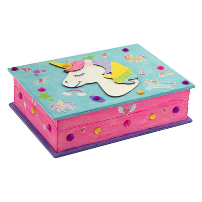 Joyero de unicornio fabricado en madera.