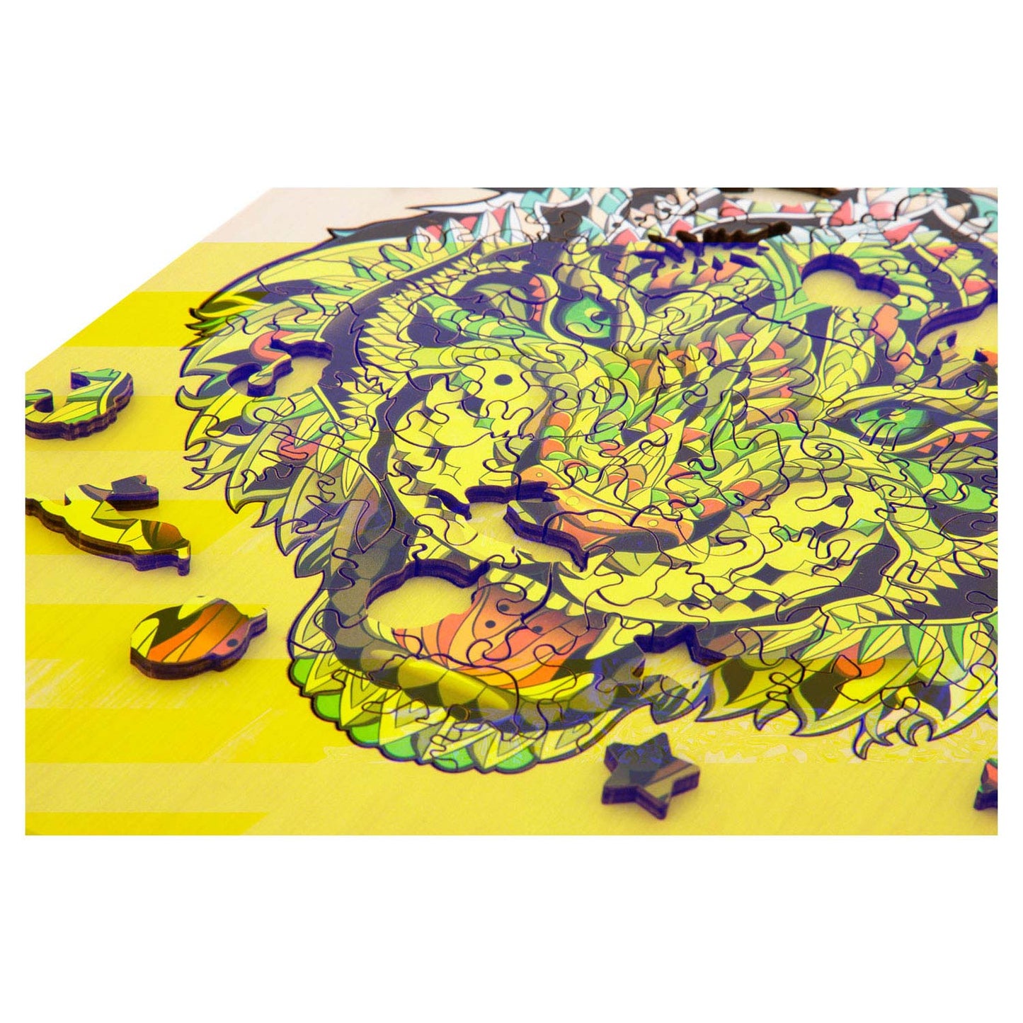 Tigre di puzzle di legno unico, 130 °.