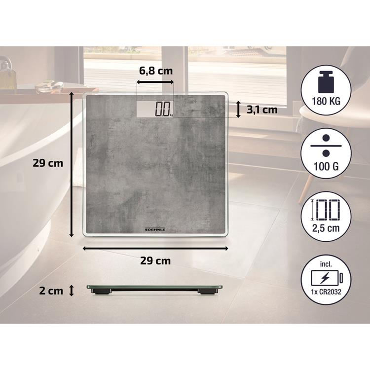 SOEHNLE SOEHNLE 63882 Digital Style Sense Compact 300 Personal Scale Betonlook