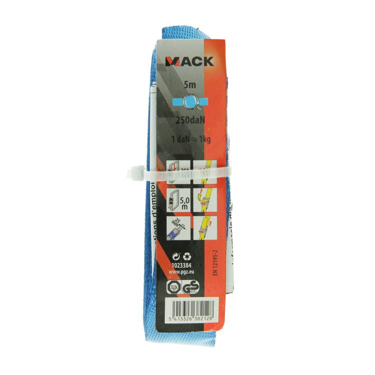 Mack 1023384 - cinta de poliéster, con hebilla, 25mm-5m máx250kg | 10 piezas