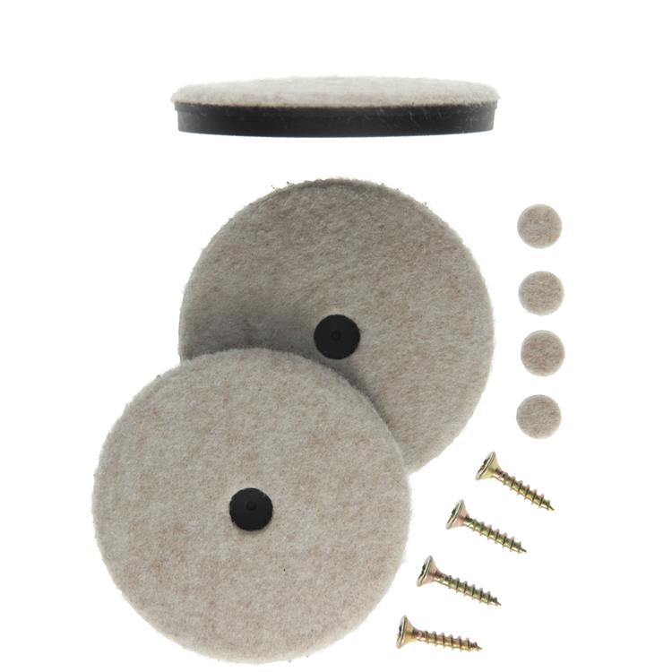 Mack 1048774 - feltro rinforzato + vite marrone ø 70 mm 4 pz | 6 pezzi