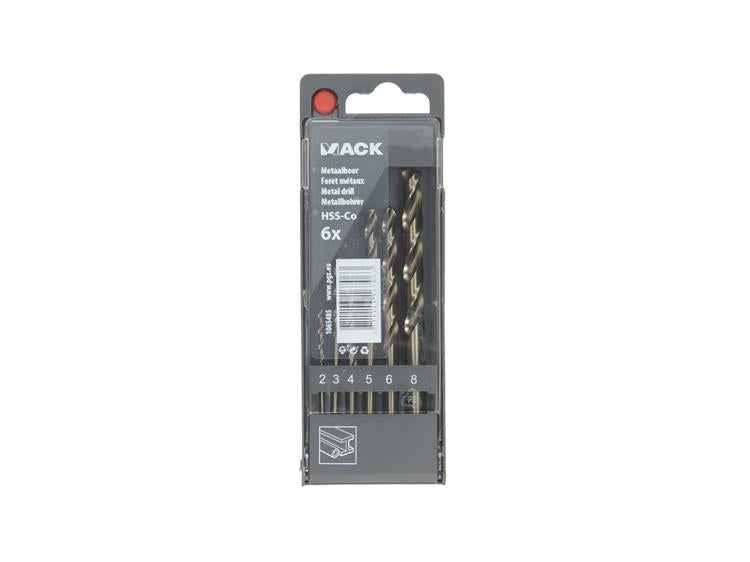Mack 1065485 - punta per metallo hss co5% din 338 set 6 pezzi 2-8mm | 5 pezzi