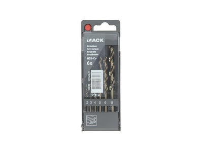 Mack 1065485 - punta per metallo hss co5% din 338 set 6 pezzi 2-8mm | 5 pezzi