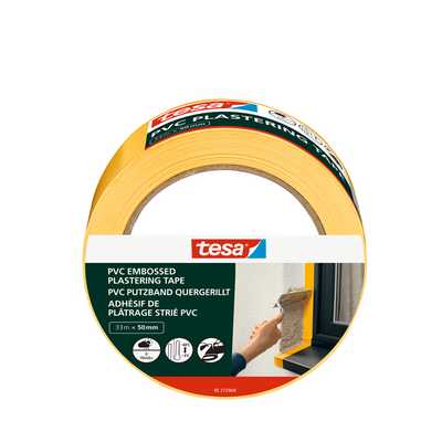 Tesa 1067559 - nastro per mascheratura, PVC giallo in rilievo 33 metri 50 mm | 3 pezzi
