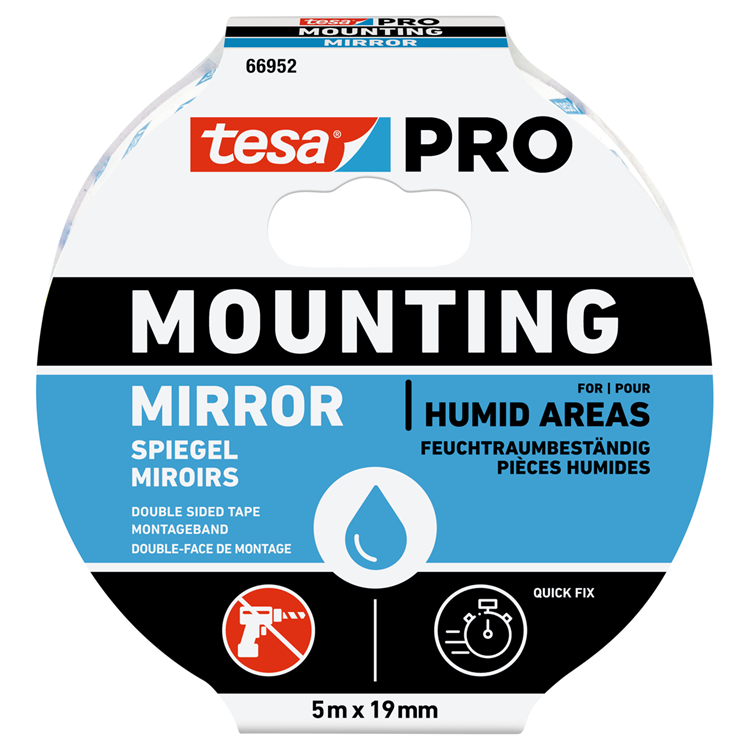 Tesa professional 1067941 - supporto per specchio tesa mount pro 5m x19 mm bianco | 16 pezzi