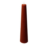 Spaas ribbed kaars obelisk 25 uur - bordeaux | 6 stuks - afbeelding 2