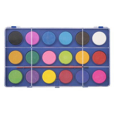 Tavolozza ad acquerello con pennello, 18 colori.