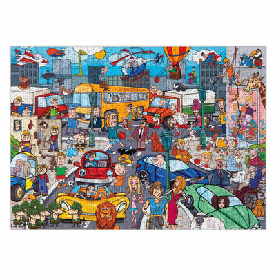 Traffico comico del puzzle di linea, 1000st.
