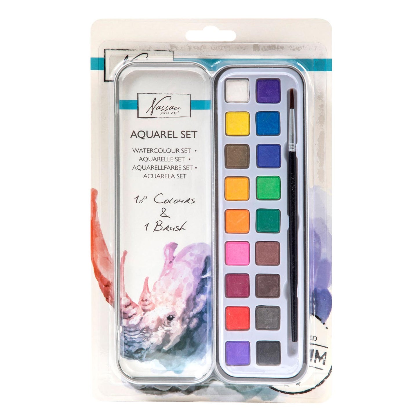 Juego de pintura de acuarel de Nassau, 18 colores