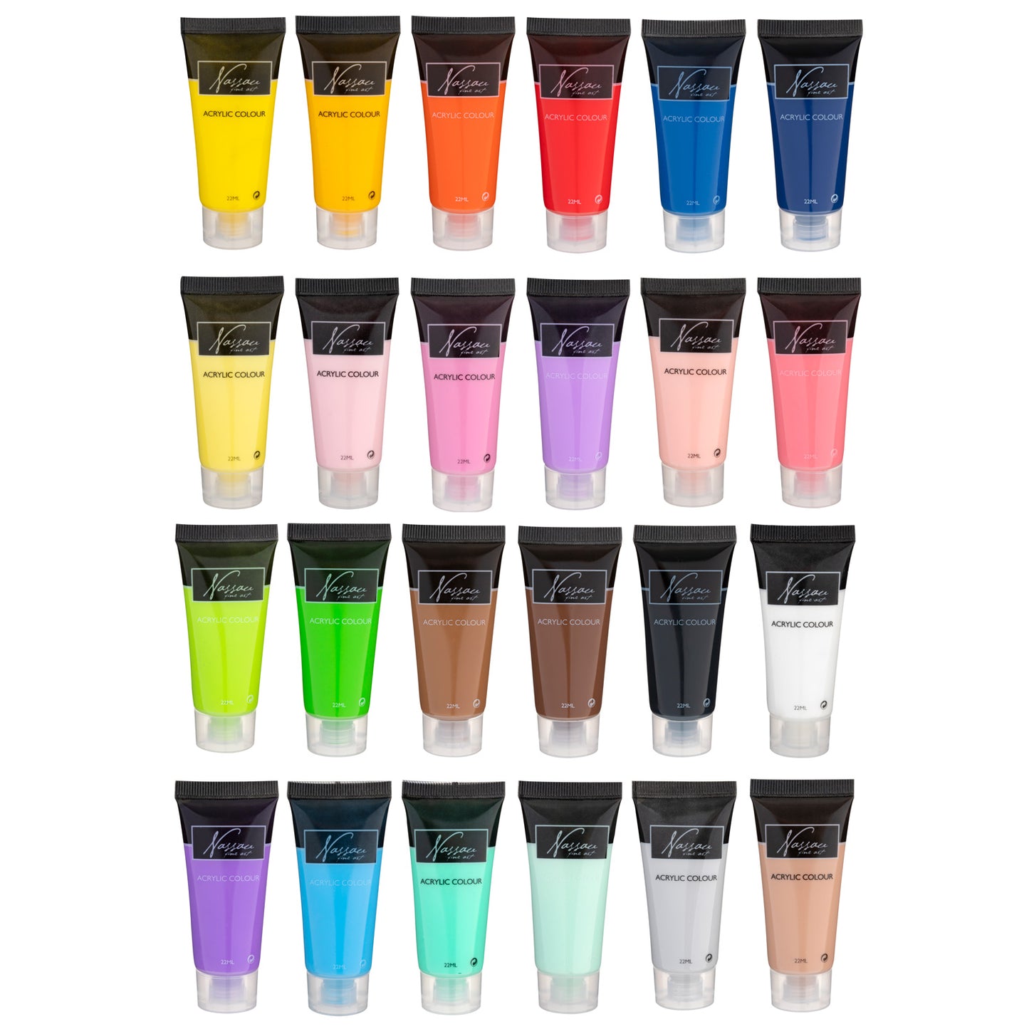 Base di vernice acrilica Nassau e colori pastello, 24x22ml