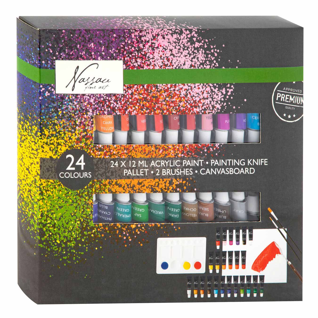 Creative Craft Group Nassau Acrylic Paint Set, 24x12ml