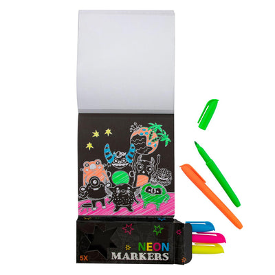 Grafix Colorbook neon con 5 marcadores cohete