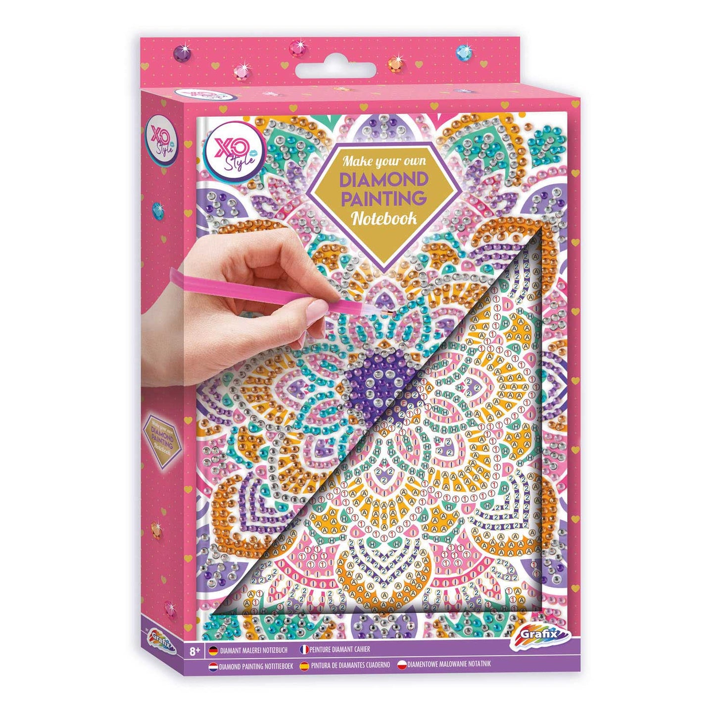 Haz tu propio cuaderno de pintura de diamantes rosa