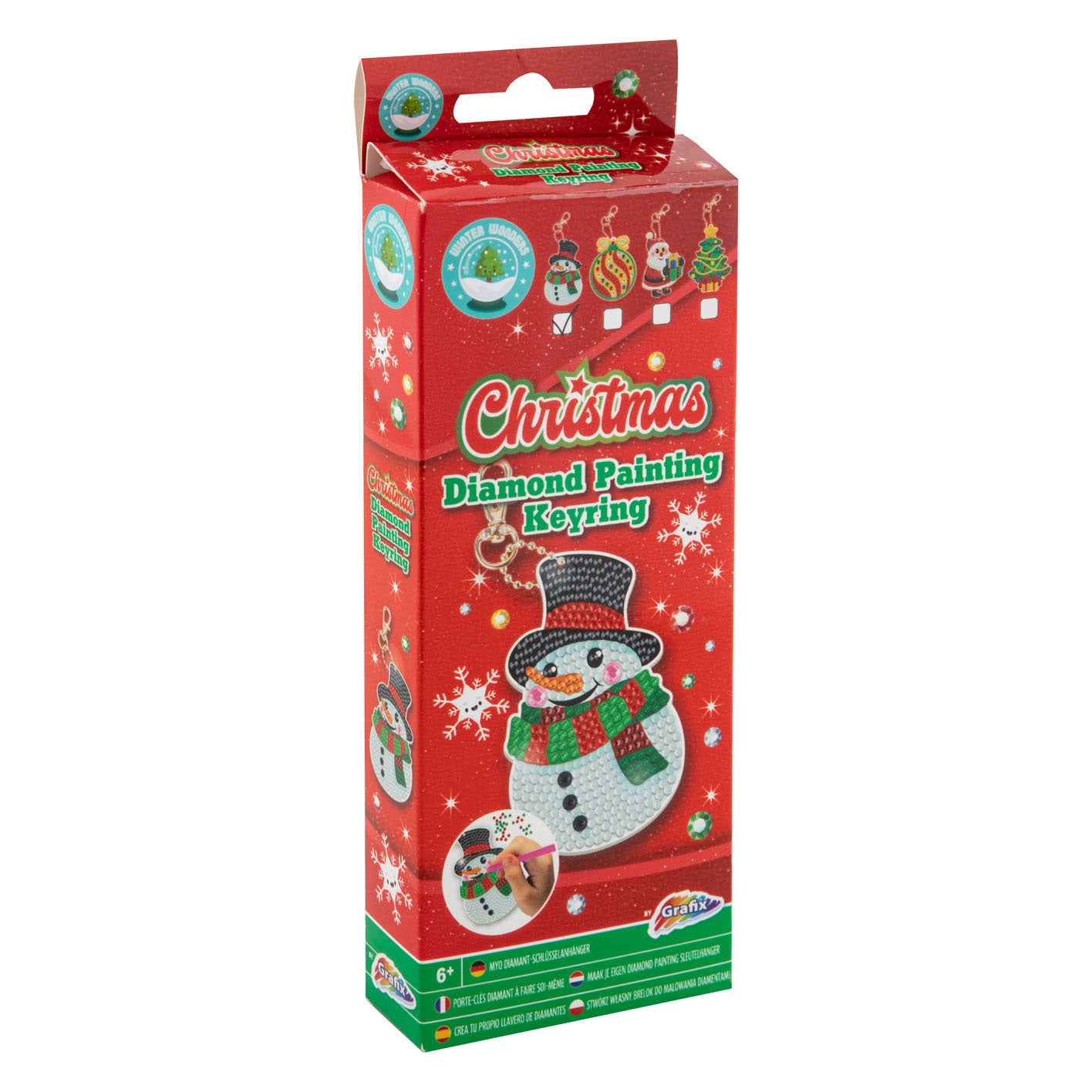 Grafix haz tu propio llavero con pintura de diamantes Navidad